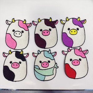 Squishy cow embroidery patch